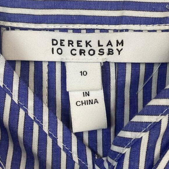 Derek Lam 10 Crosby Tie Front Paneled Striped Mini Dress Size 10 - Picture 5 of 10